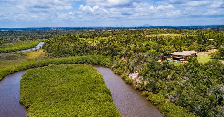 Casa de luxo em Caraíva à beira do rio – 7 suítes
