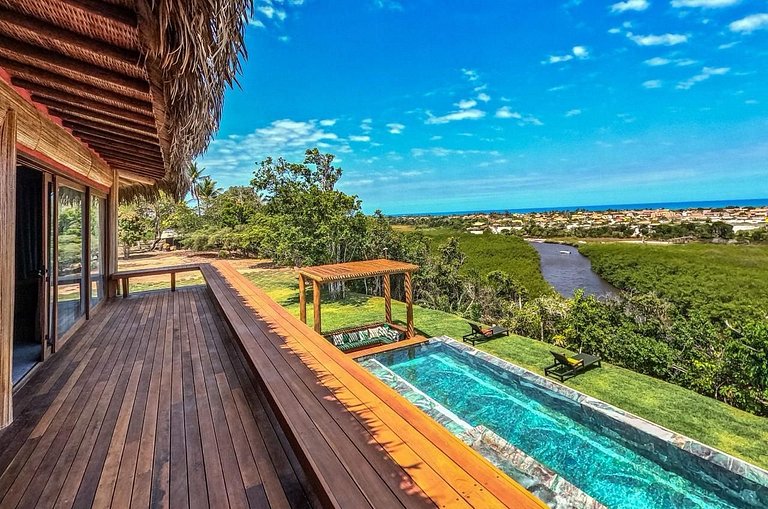 Casa de luxo em Caraíva à beira do rio – 7 suítes